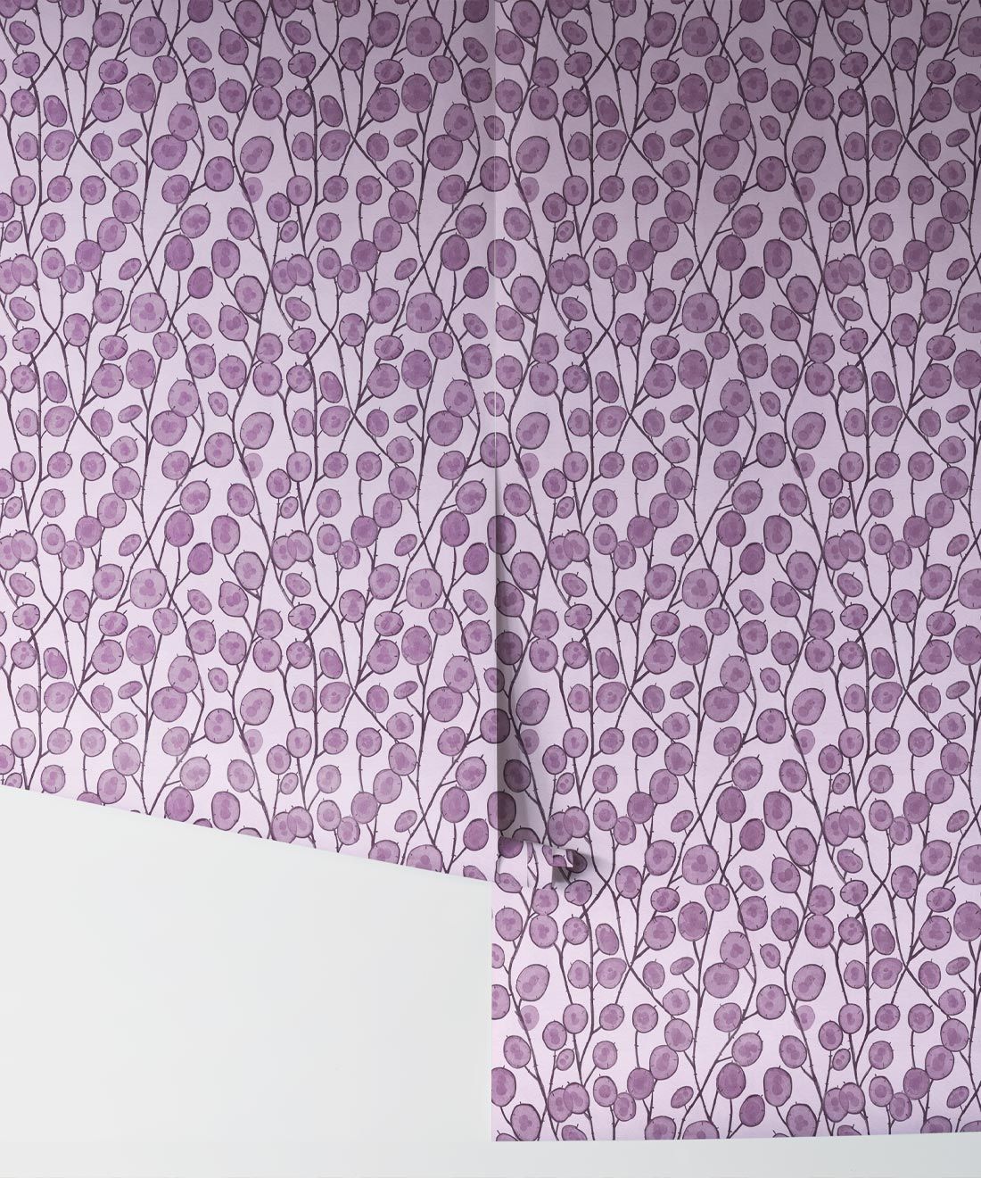 Lunaria Wallpaper • Floral Wallpaper • Violet • Rolls