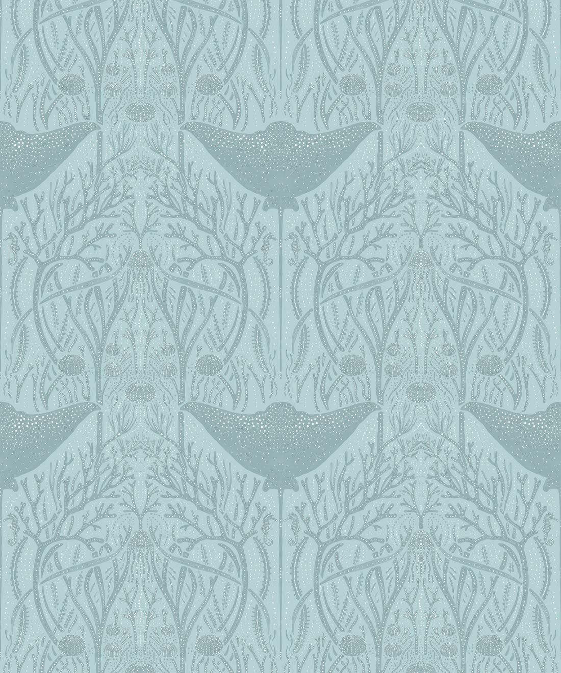 Manta Ray Wallpaper • Floral Wallpaper • Eggshell • Swatch