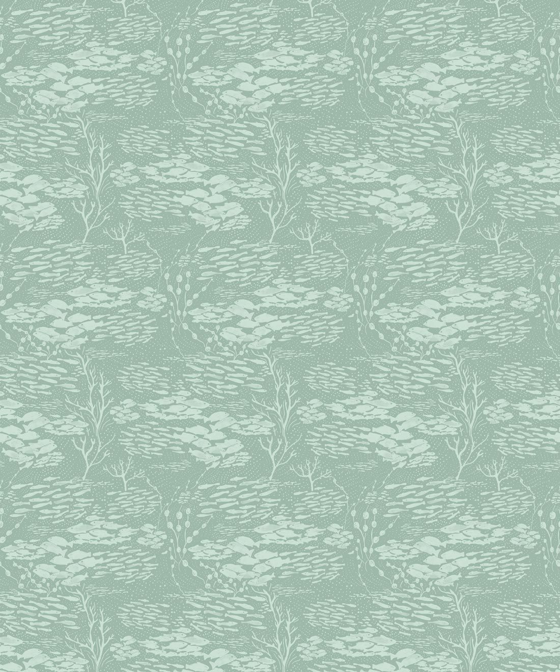 Shoal Wallpaper • Floral Wallpaper • Mint • Swatch