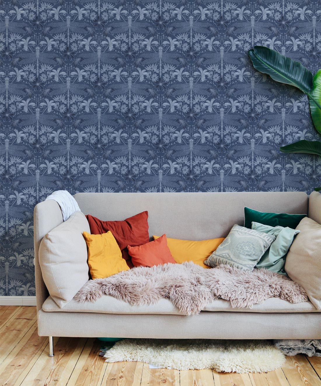 Starseed Wallpaper • Floral Wallpaper • Grey • Insitu