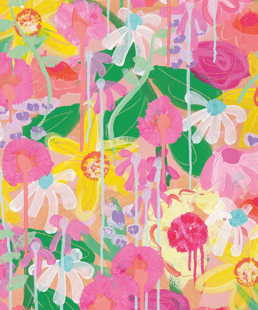 Homestead Wallpaper • Tiff Manuell • Vibrant Flower Wallpaper • Swatch