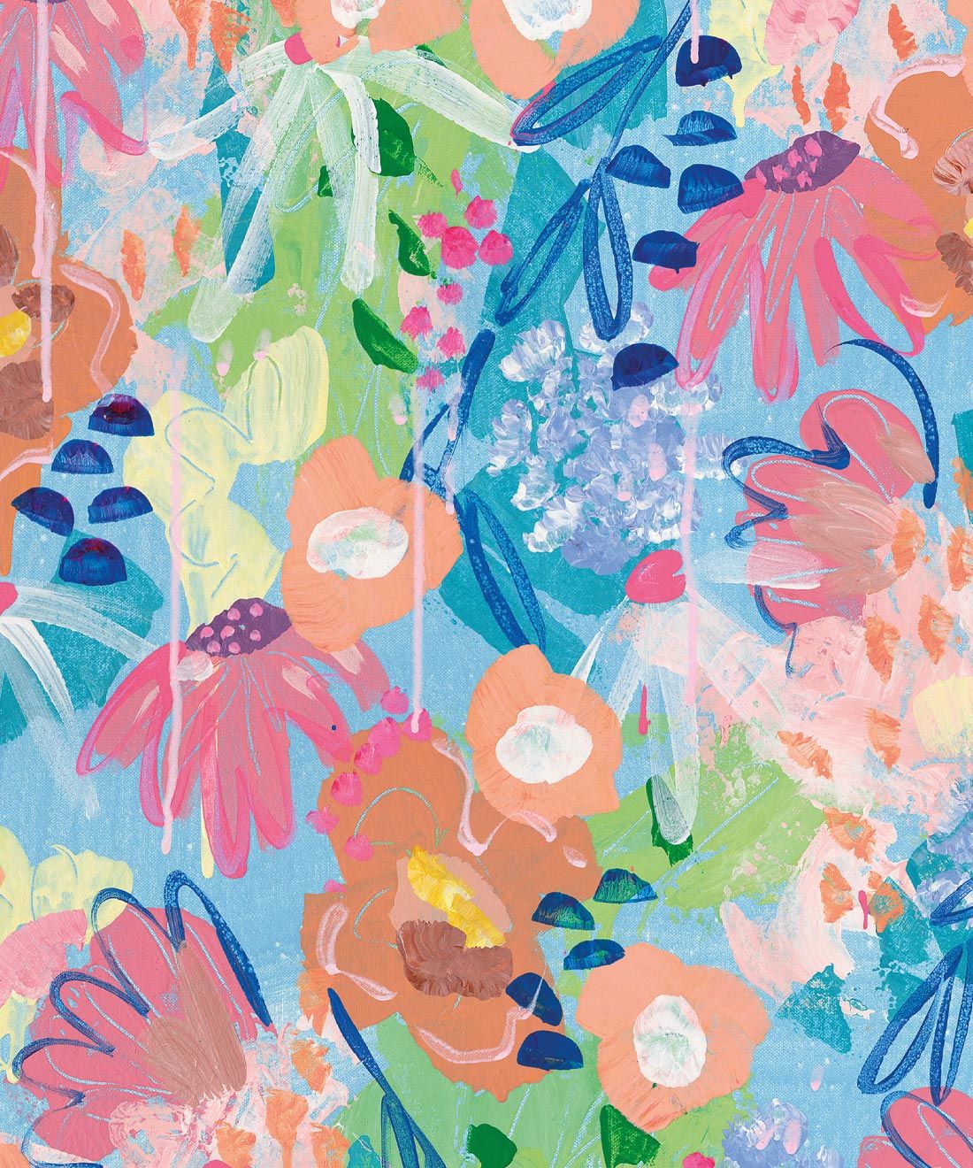 Love Club Wallpaper • Tiff Manuell • Colorful Floral Wallpaper • Swatch