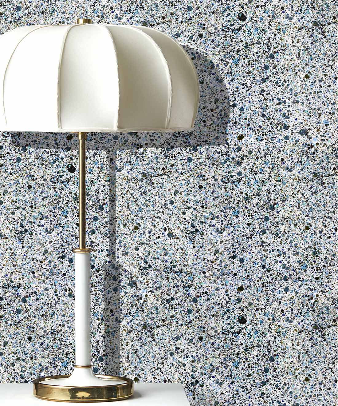 Marble Confetti Wallpaper • Marble Wallpaper • Navy • Insitu
