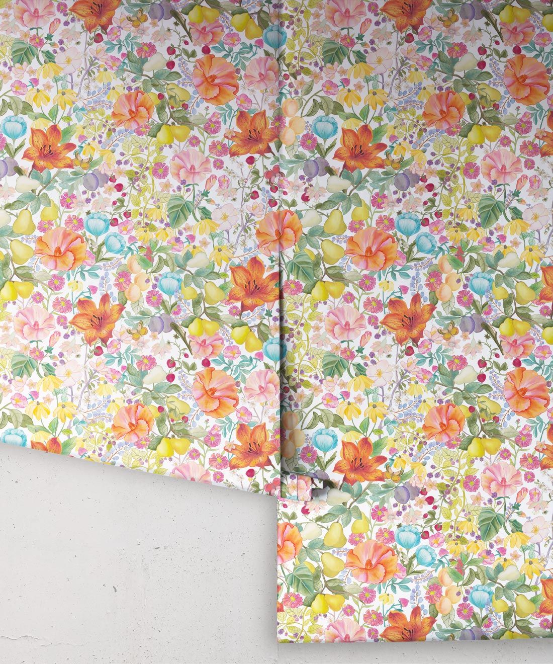 Abundance Wallpaper • Kip&Co • Colorful Floral Wallpaper • Rolls