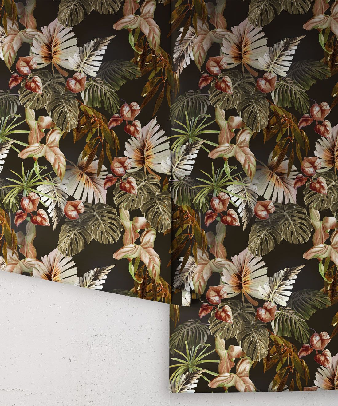 Night Jungle Wallpaper • Kip&co • Leafy Tropical Wallpaper • Roll