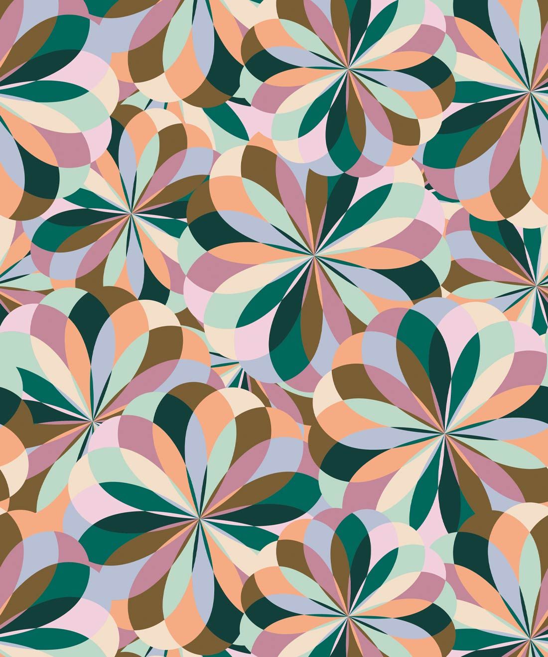 Uncommonly Splendid Wallpaper • Retro Kaleidoscope Wallpaper • Summer • Swatch