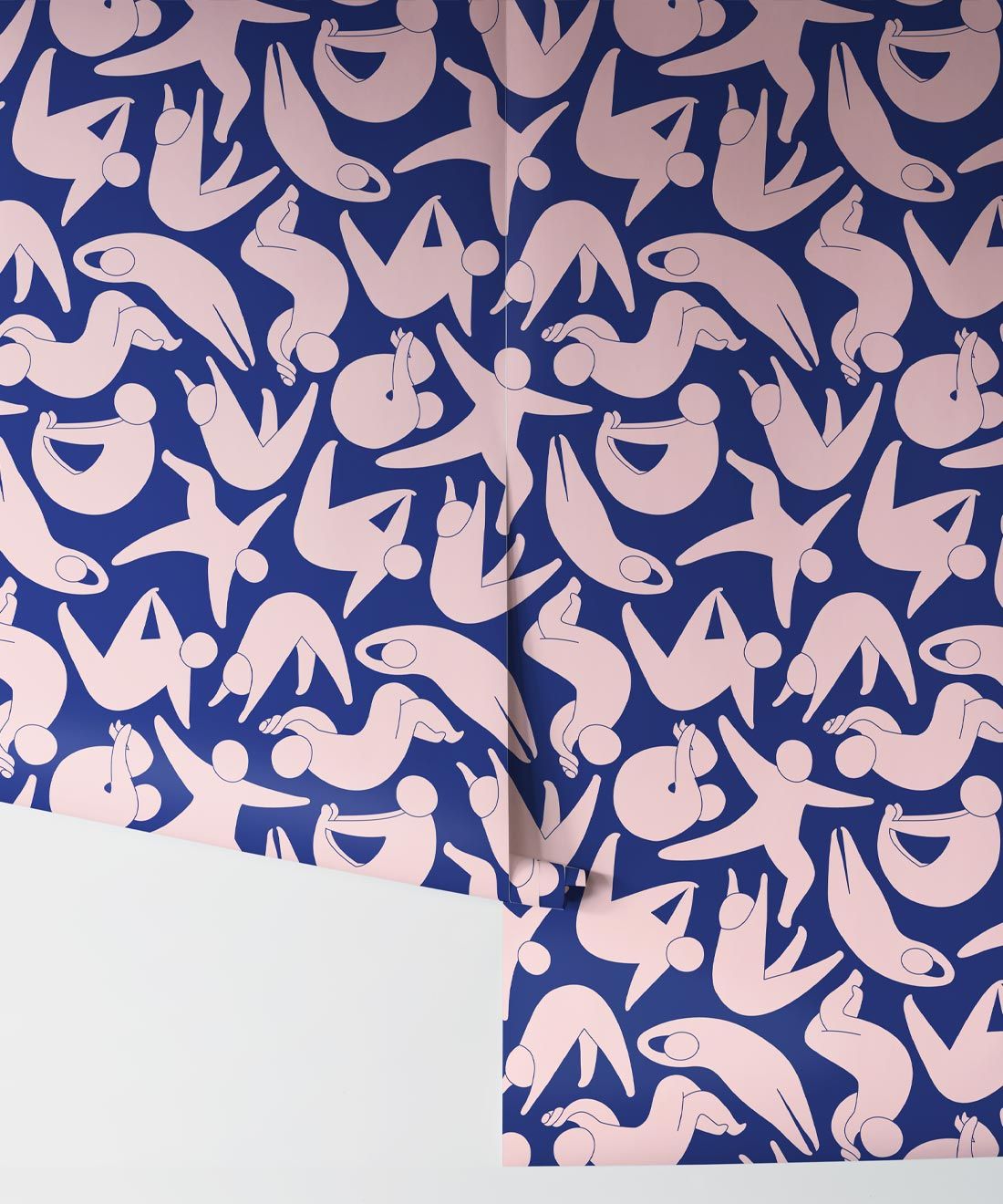 Down Face Dog Wallpaper • Soothing • Navy • Rolls