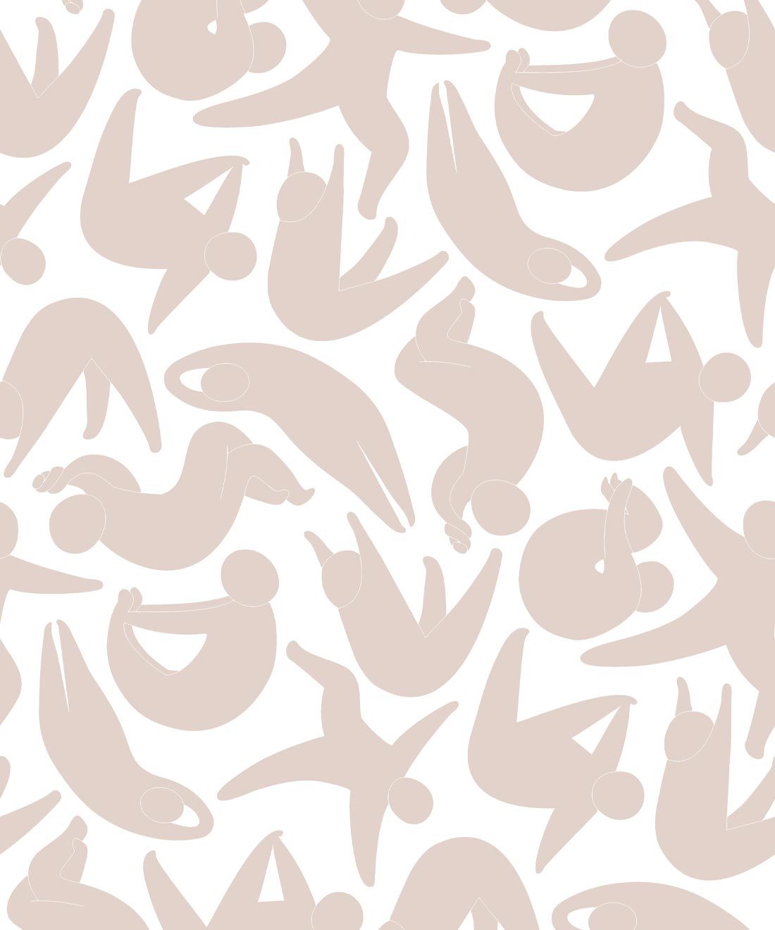 Down Face Dog Wallpaper • Soothing • Taupe • Swatch