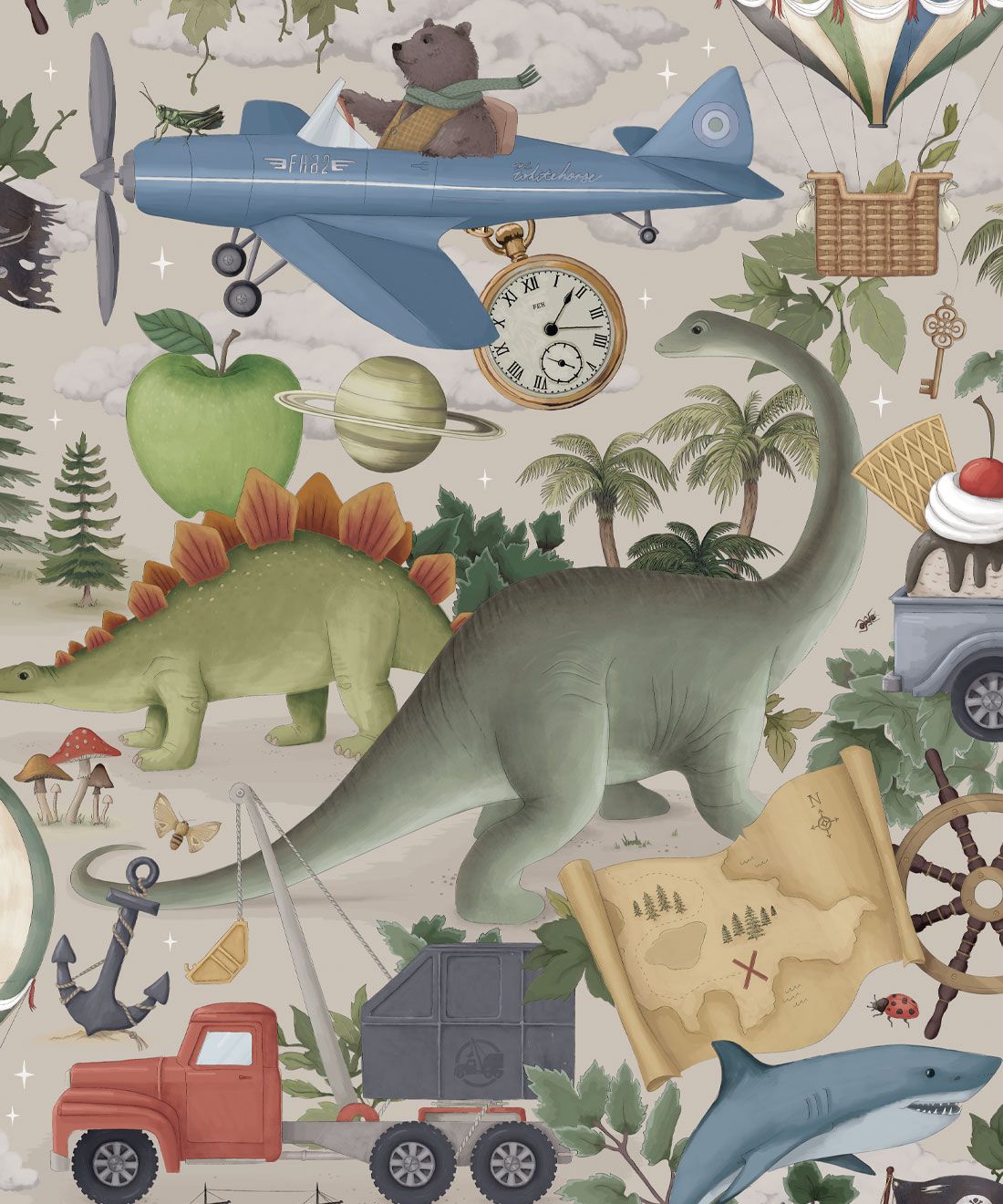 Adventureland Wallpaper • Children's Wallpaper • Sand • Swatch