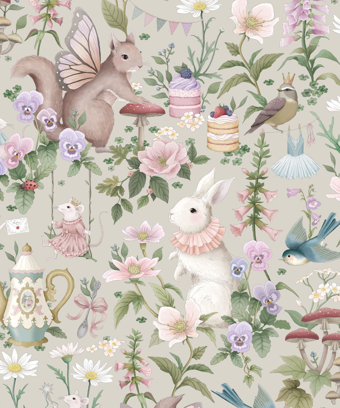 Garden Party Wallpaper • Children's Wallpaper • Gentle Sage • Swatch