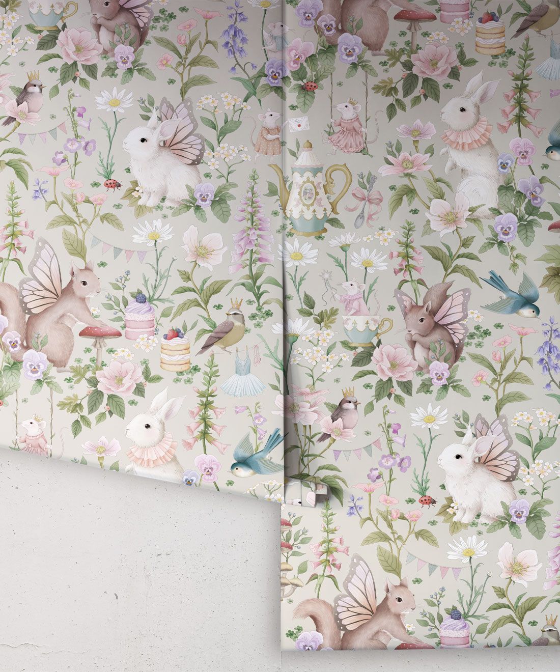 Garden Party Wallpaper • Children's Wallpaper • Gentle Sage • Roll