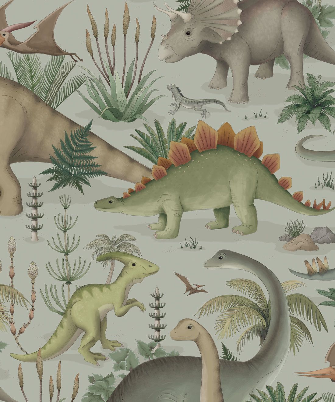 Prehistorica Wallpaper • Dinosaur Wallpaper • Dew • Swatch