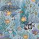 Treasure Reef Wallpaper • Children's Wallpaper • Island Blue • Swatch