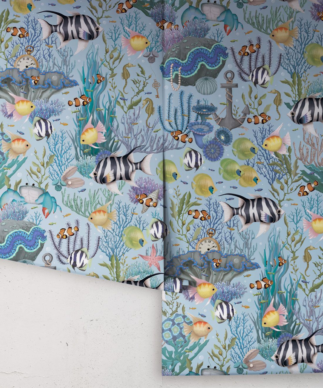 Treasure Reef Wallpaper • Children's Wallpaper • Island Blue • Roll