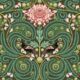 Huai & Chrysanthemums Wallpaper • Khaki Green • Swatch
