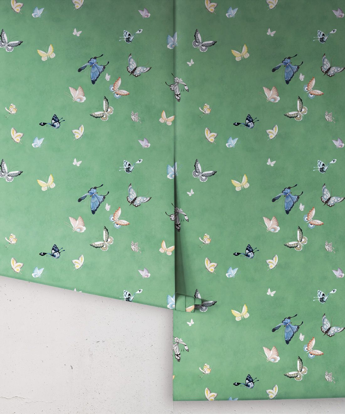 Butterflies Wallpaper • Green • Rolls