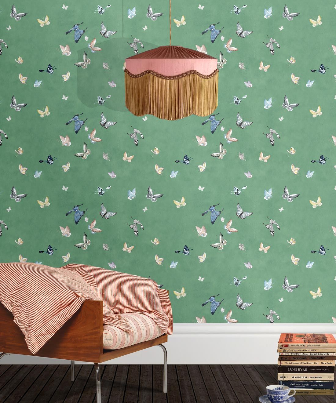 Butterflies Wallpaper • Green • Insitu