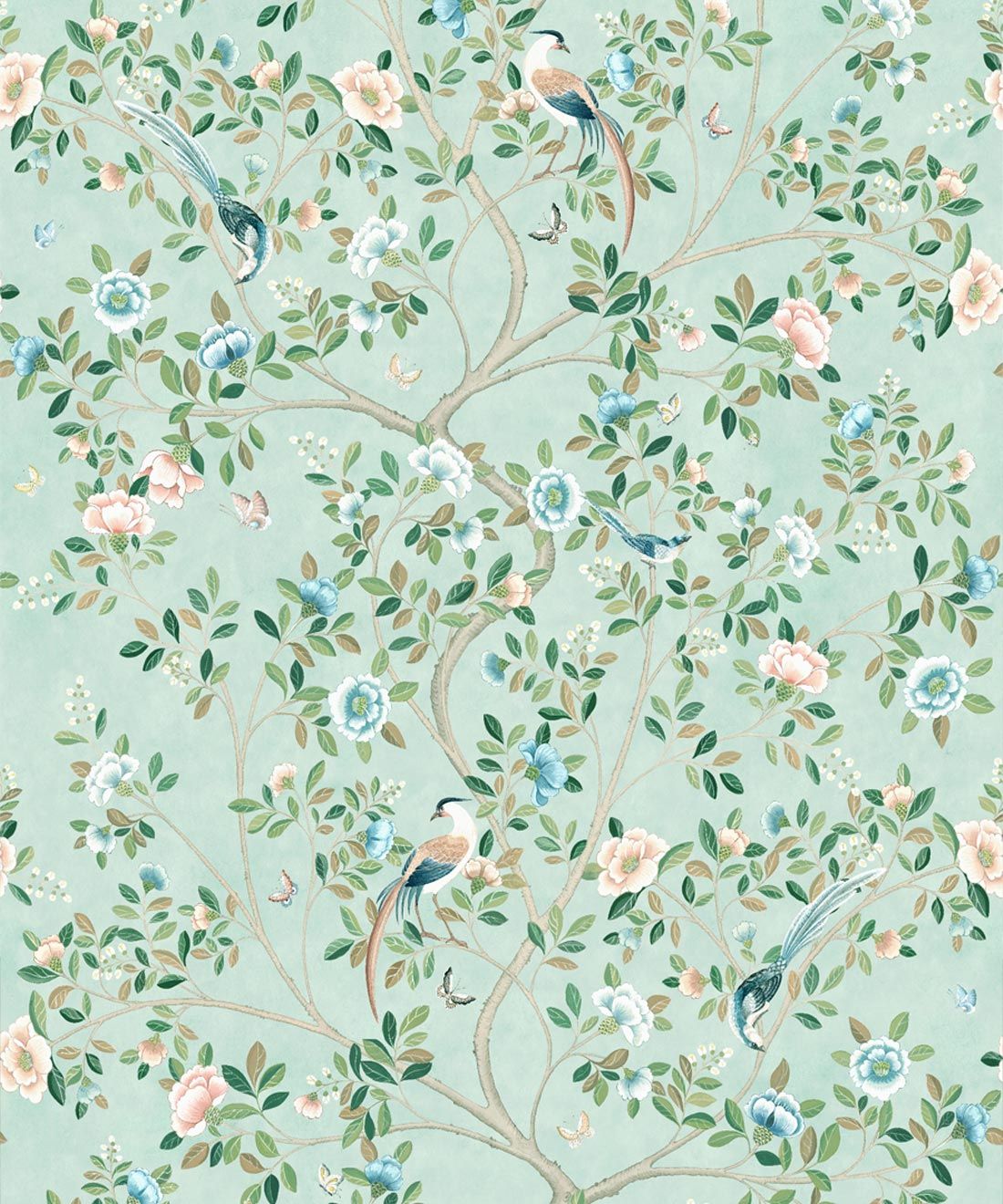 Camellia Tree Mural • Powder Blue • Swatch