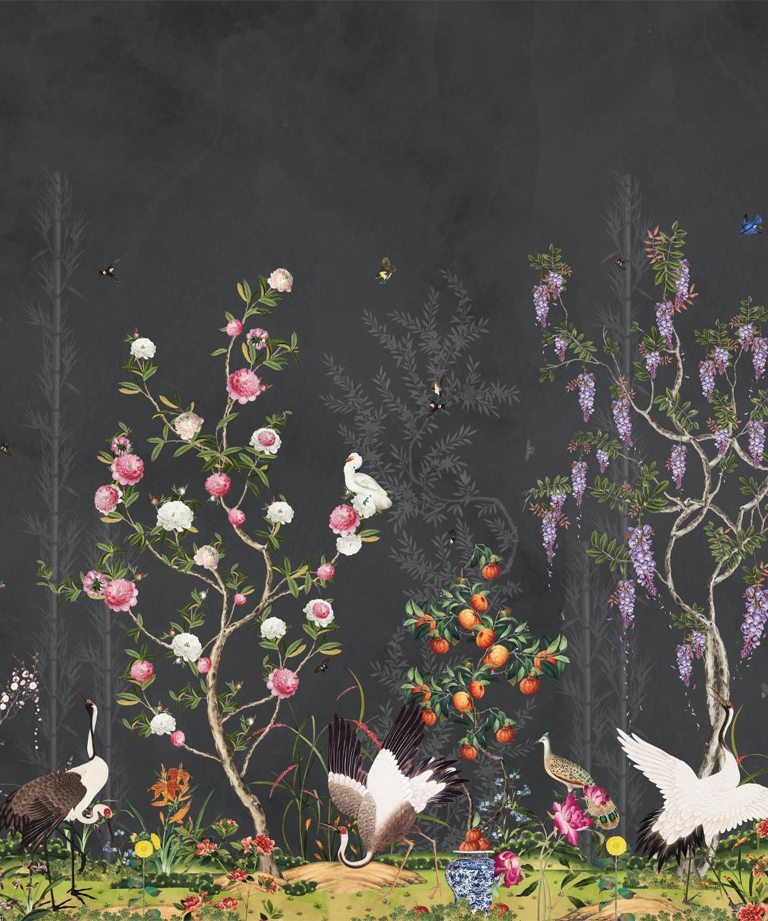 Oriental Garden Mural • Night • Part 2 • Swatch
