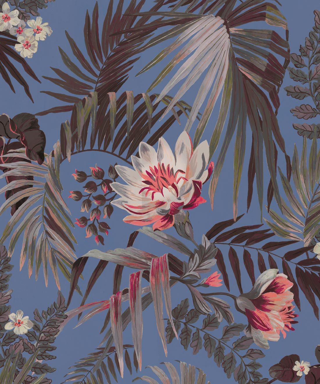 Majestic Palm Wallpaper • Periwinkle• Swatch