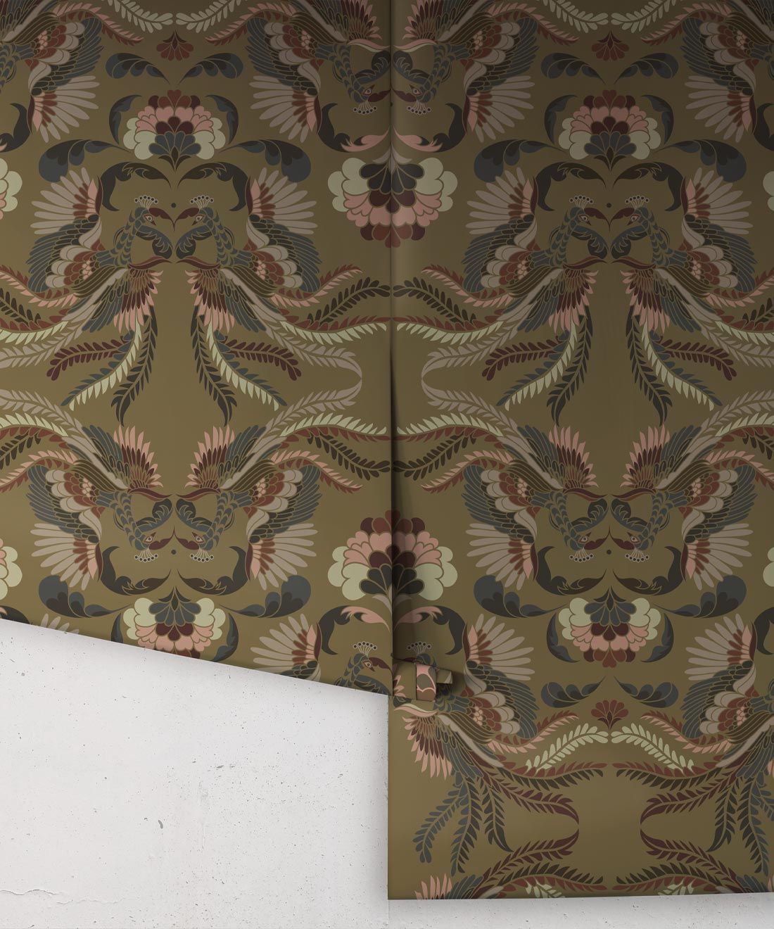 Prancing Peacock Wallpaper• Antique • Rolls