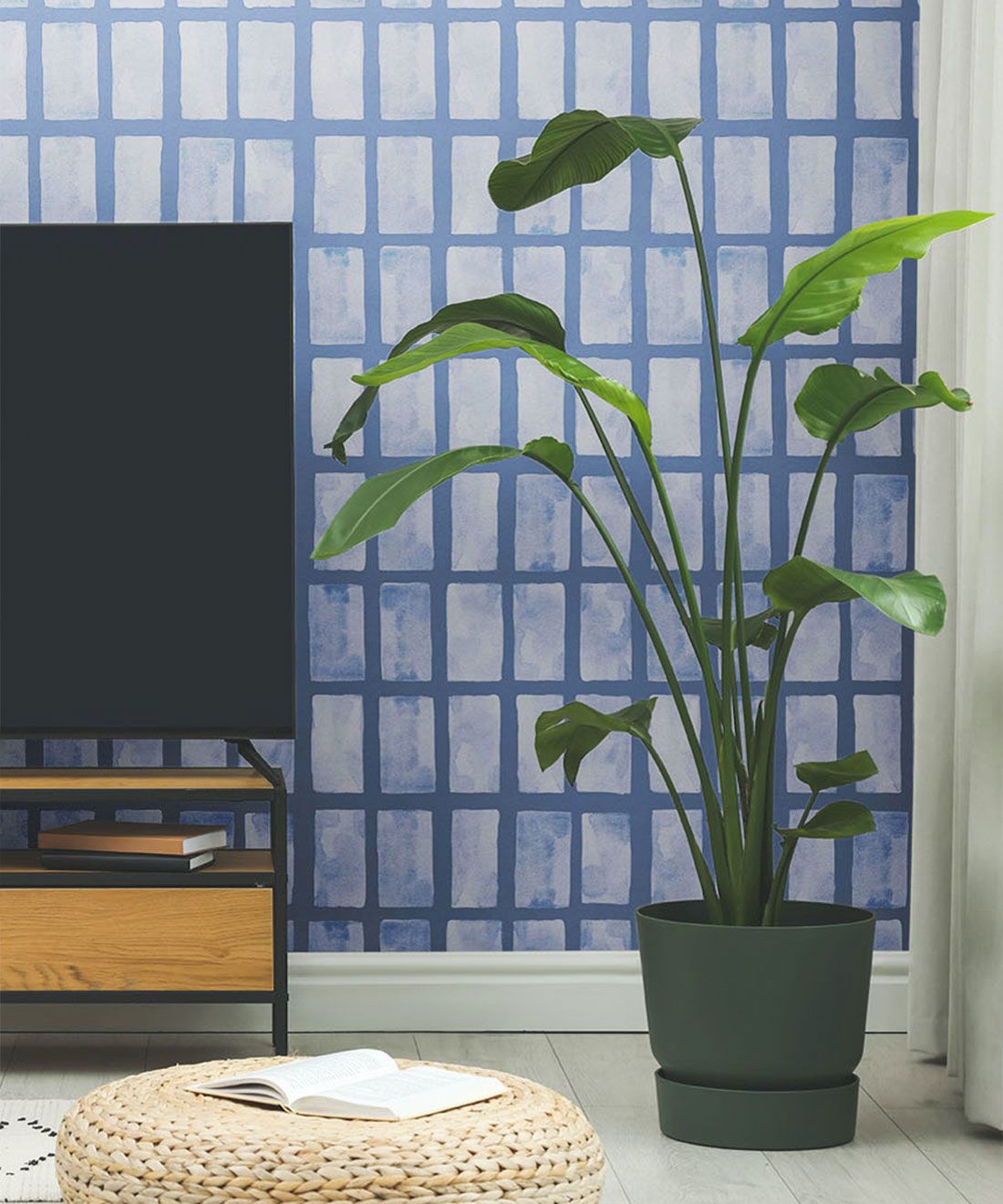 Barre Wallpaper • Blue Navy • Insitu Plant