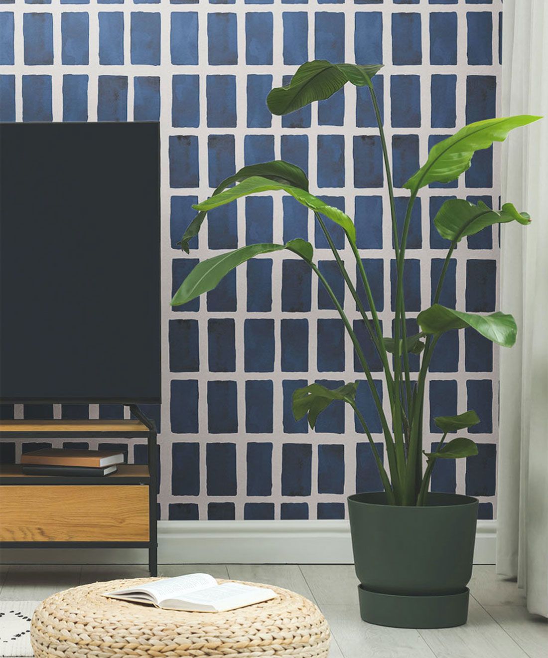 Barre Wallpaper • Midnight Light Beige • Insitu Plant