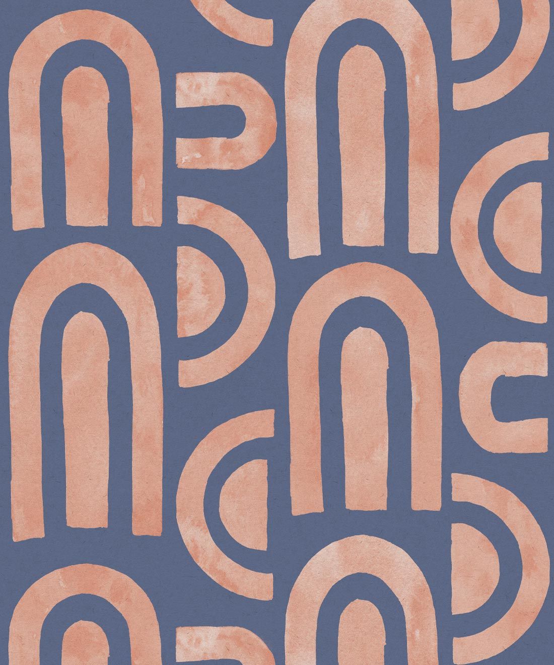 Formes Deux Wallpaper • Salmon Navy • Swatch