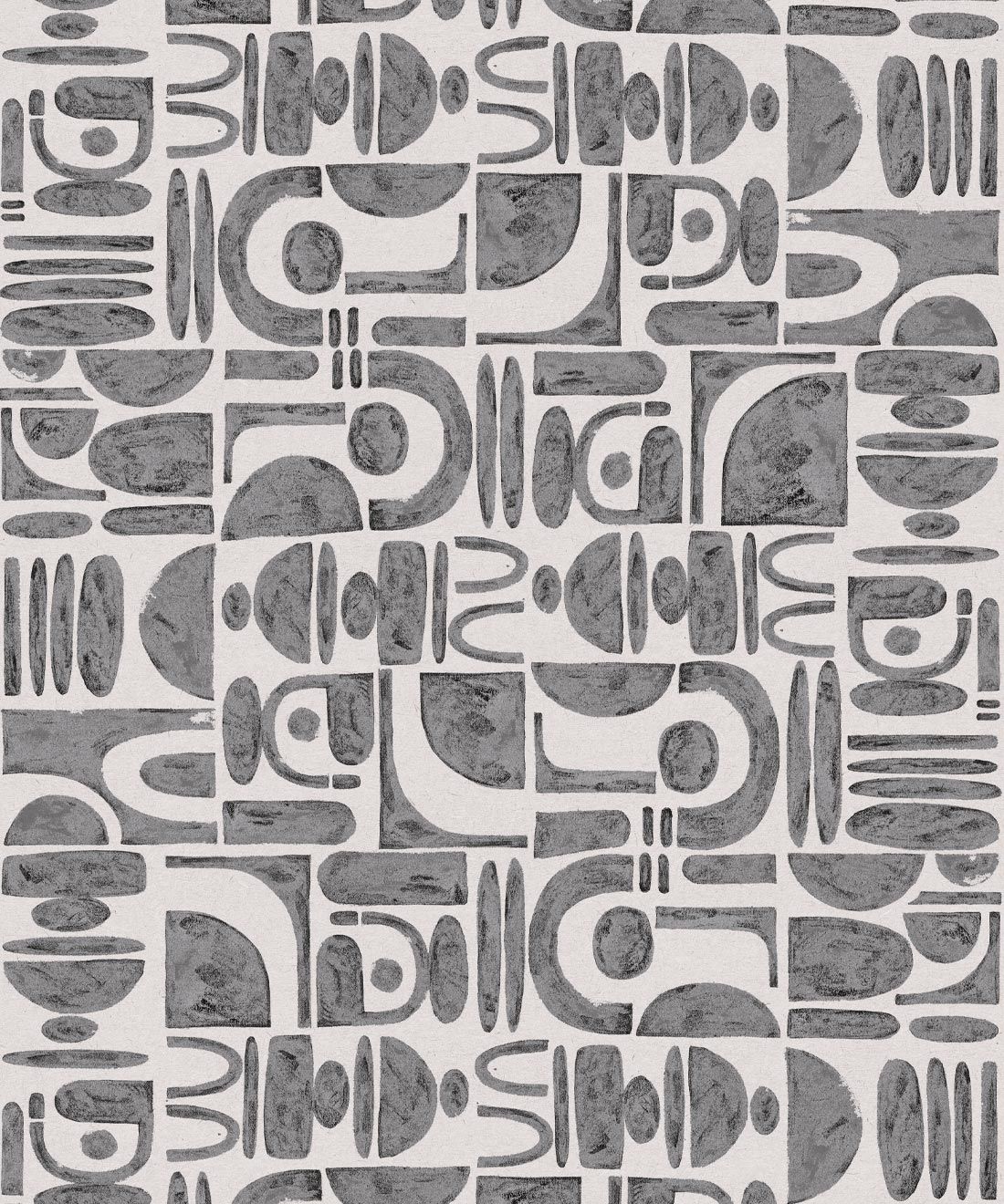 Formes Trios Wallpaper • Charcoal White • Swatch