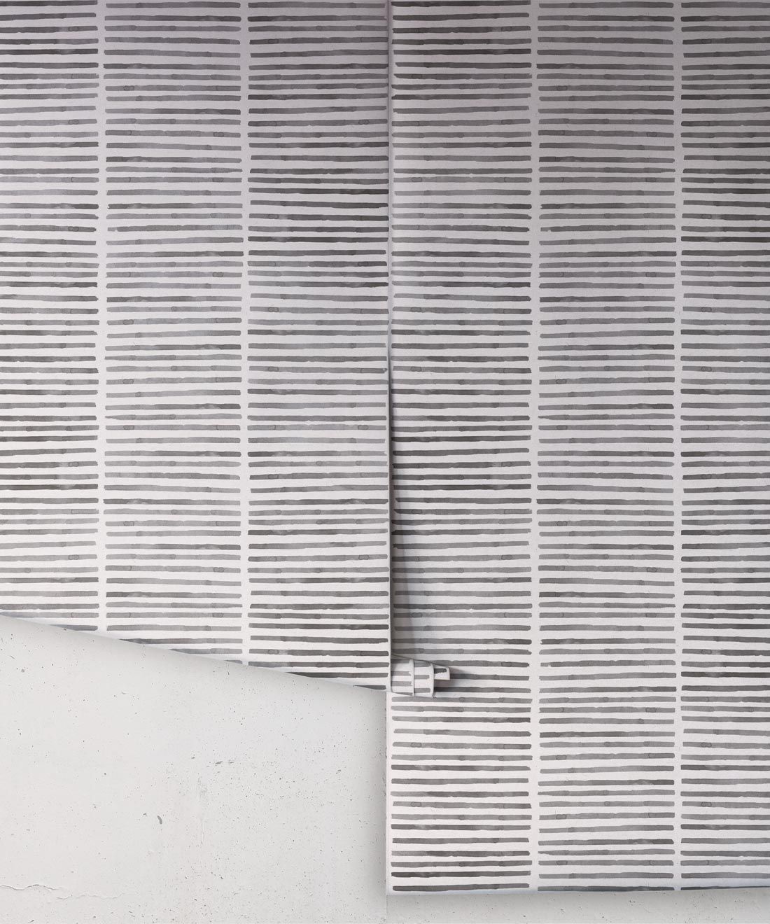 Lignes Wallpaper • Charcoal White • Rolls
