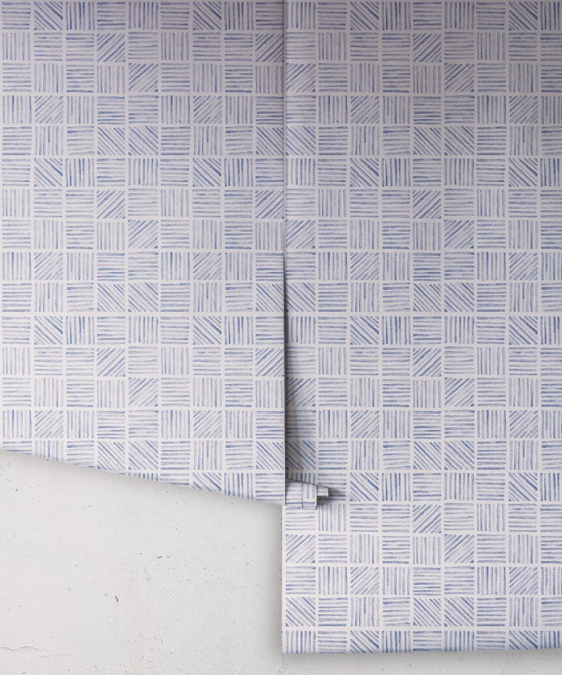 Lignes Deux Wallpaper • Blue White • Rolls