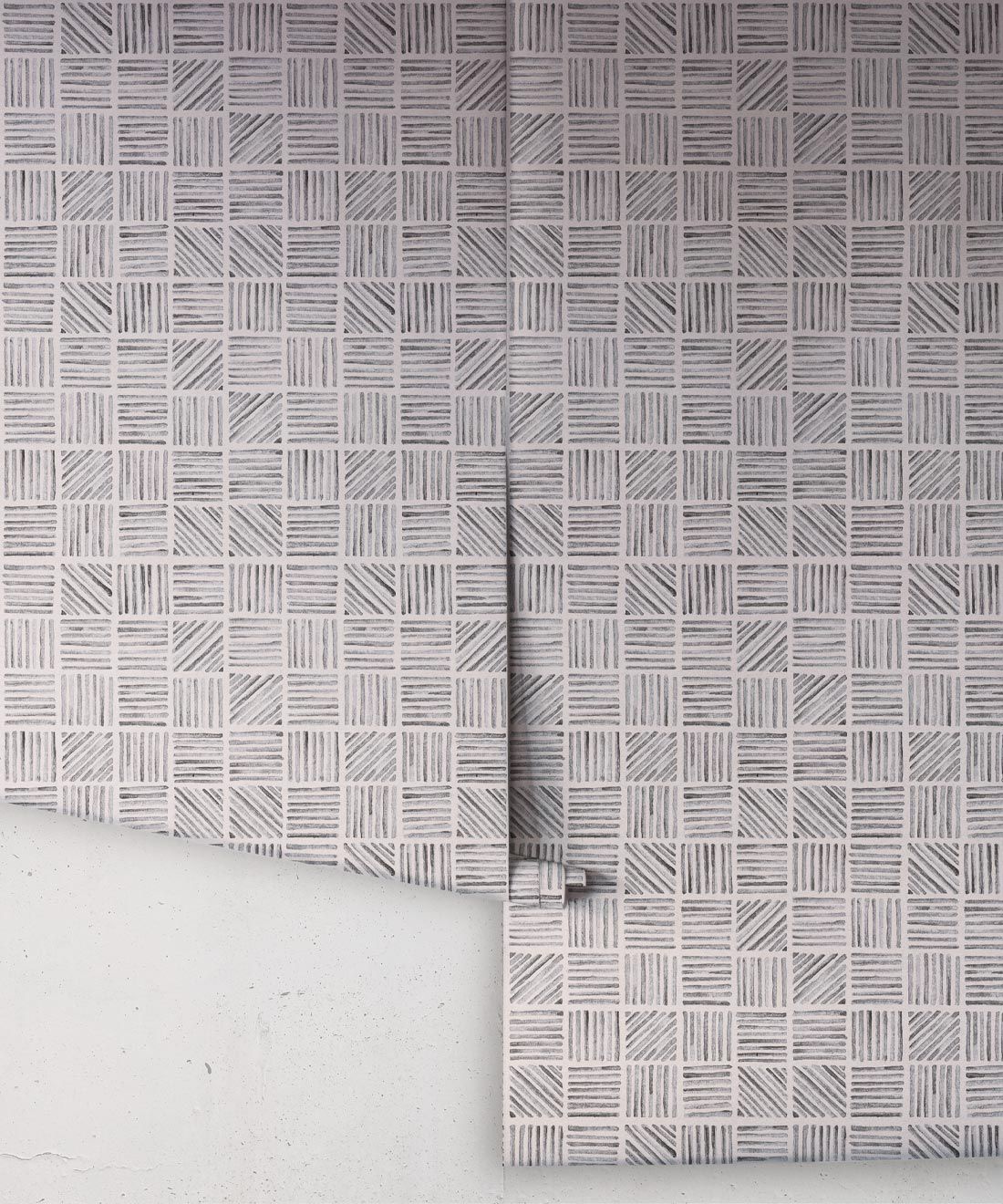 Lignes Deux Wallpaper • Charcoal Light Beige • Rolls