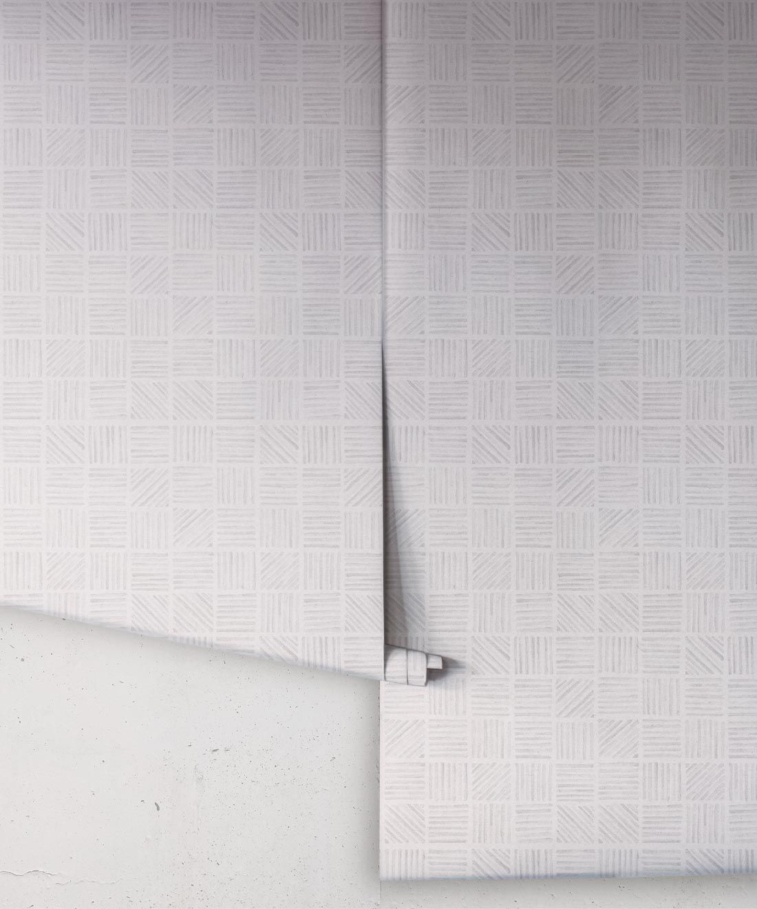 Lignes Deux Wallpaper • Charcoal Grey White • Rolls