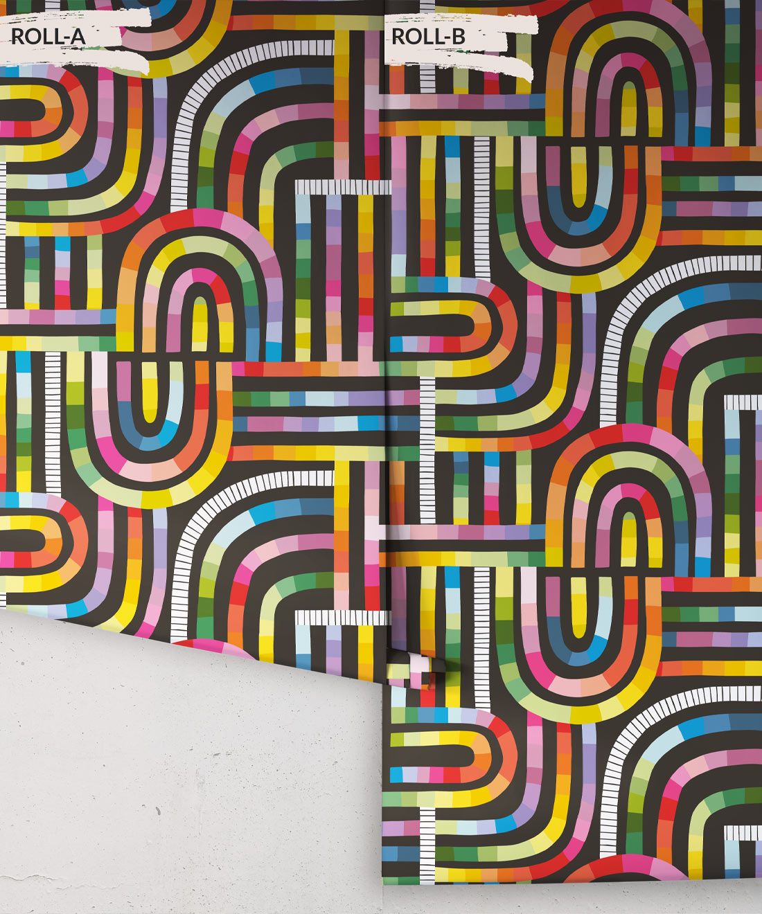 Maze Time Wallpaper • Black Rainbow • Rolls