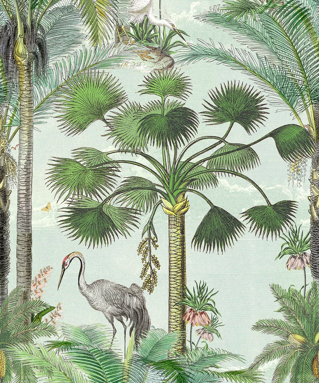 Kerala Palms Wallpaper Mural •Bethany Linz • Palm Tree Mural • Blue • Swatch