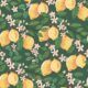 Lemons Wallpaper • Deep Green • Swatch