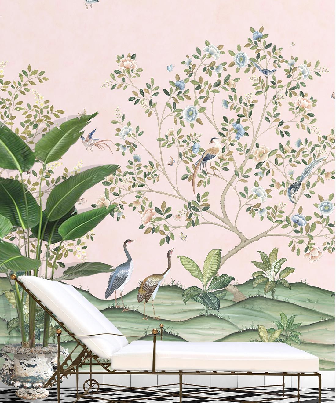 Spring Landscape Wallpaper • Pink • Insitu