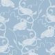 Birds On Vines Wallpaper • Blue • Swatch