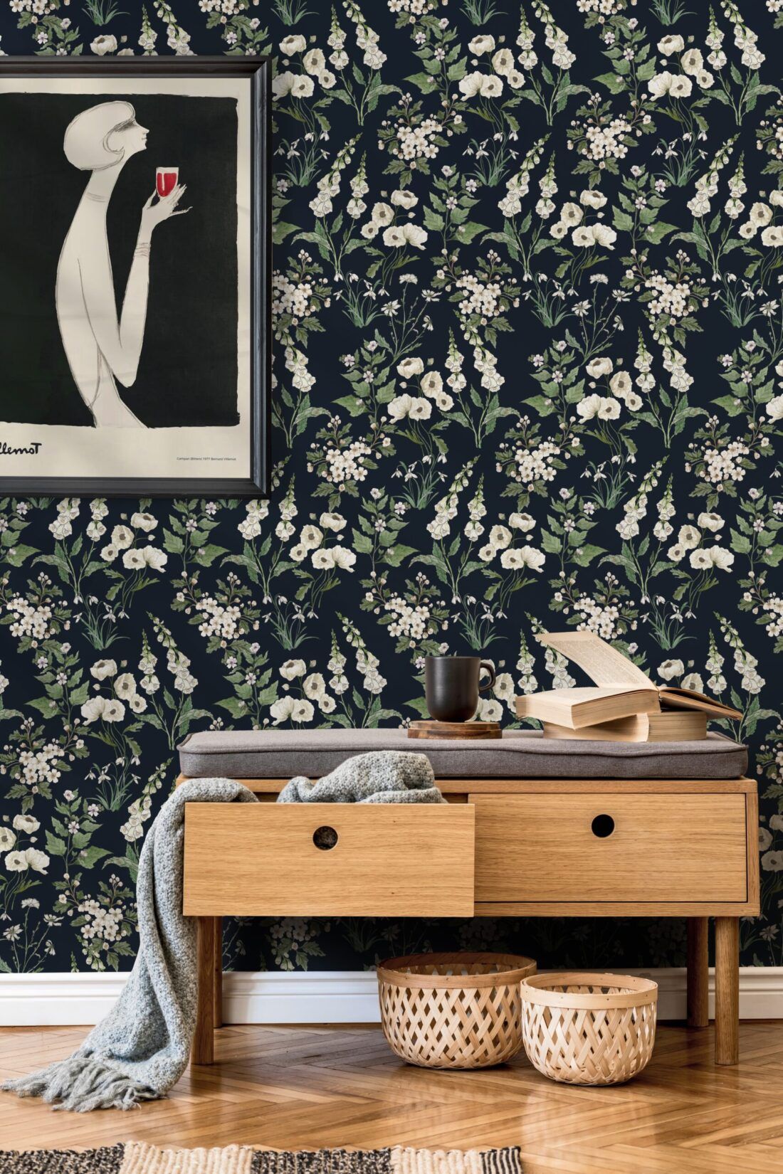 Wallpaper Republic - Floral Emporium Collection - Garden Delight - Navy - Insitu