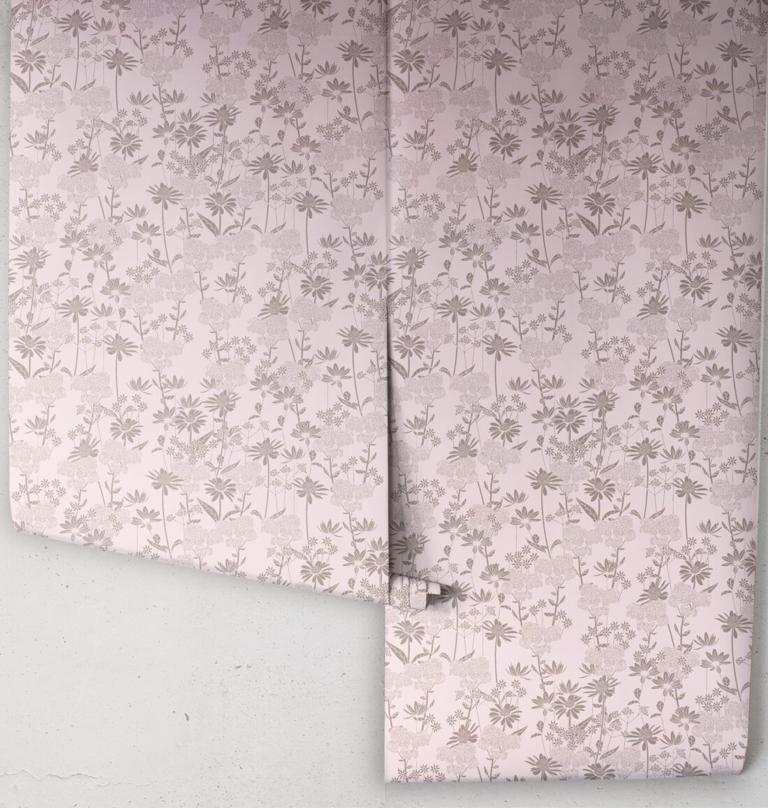 In The Bloom Collection - Wallpaper Republic - London Street Flowers Wallpaper - Colorway: Muted Pink - Rolls