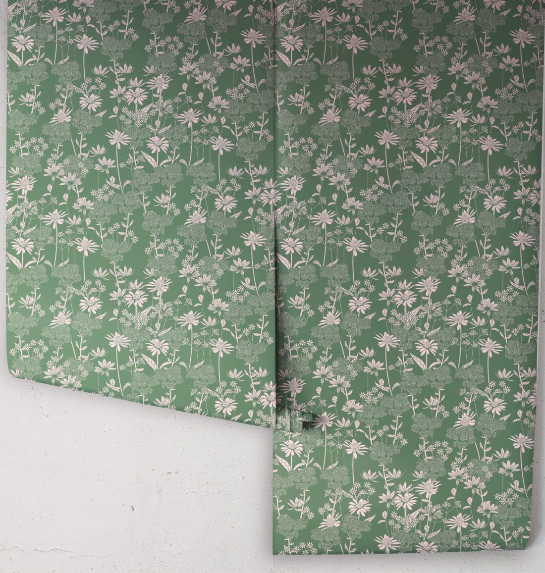 In The Bloom Collection - Wallpaper Republic - London Street Flowers Wallpaper - Colorway: Olive - Rolls