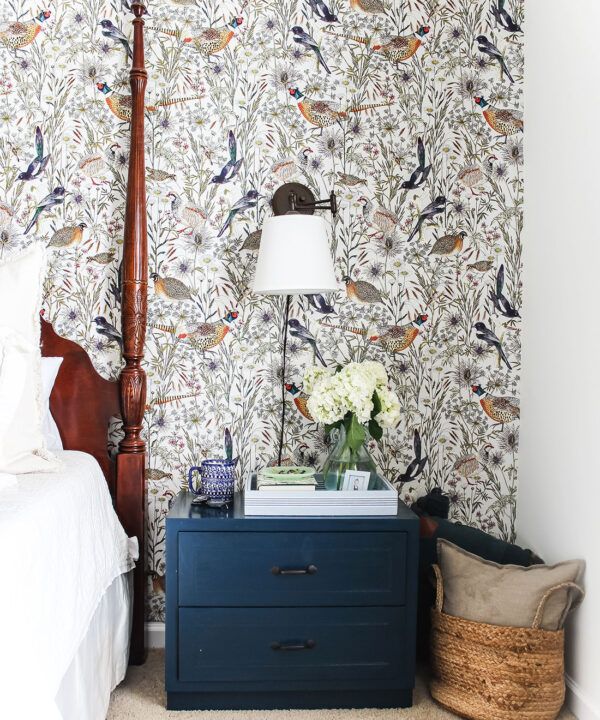 Woodland Birds • Lively Botanical Wallpaper • Bedroom 4