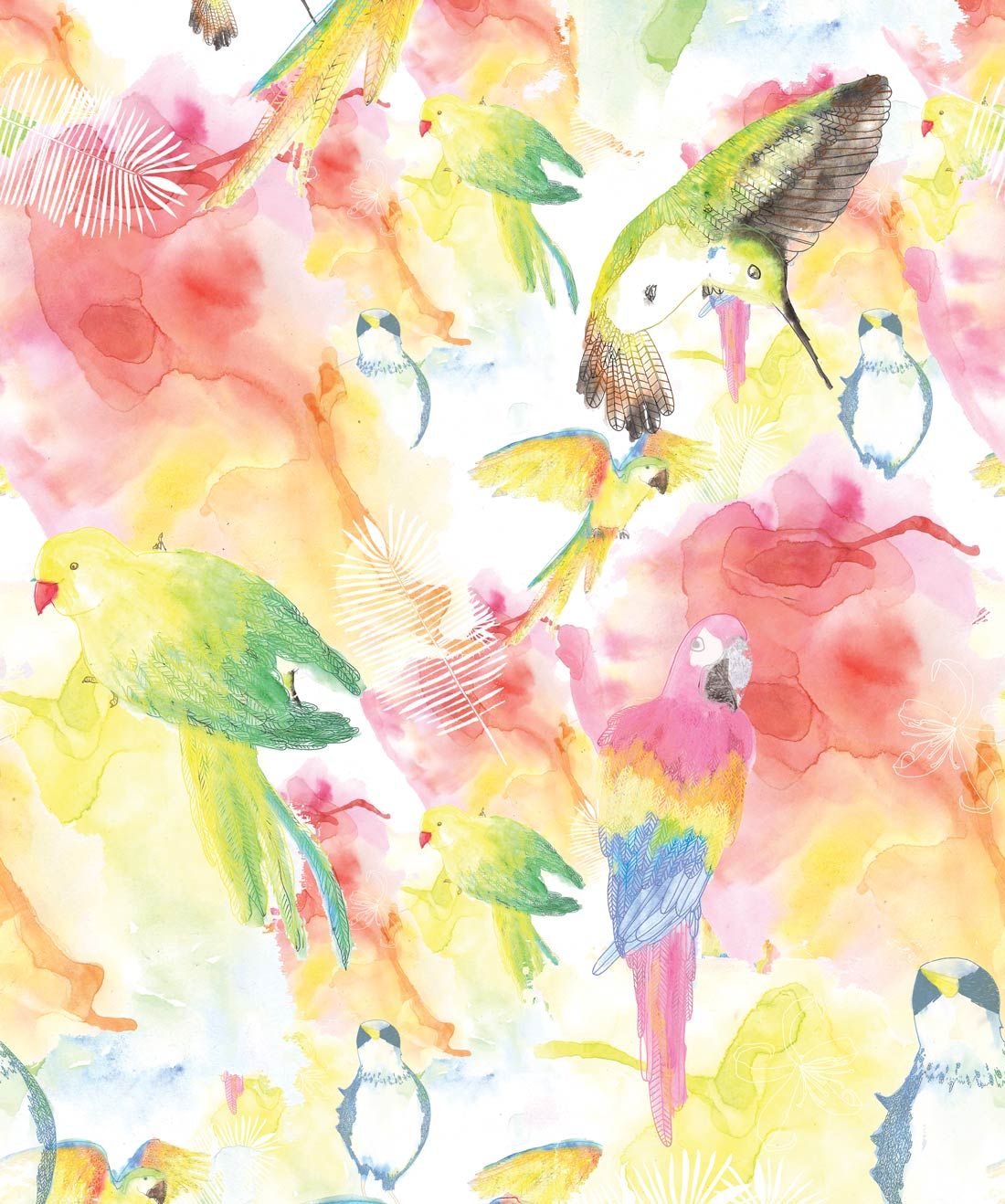Watercolour Birds Wallpaper