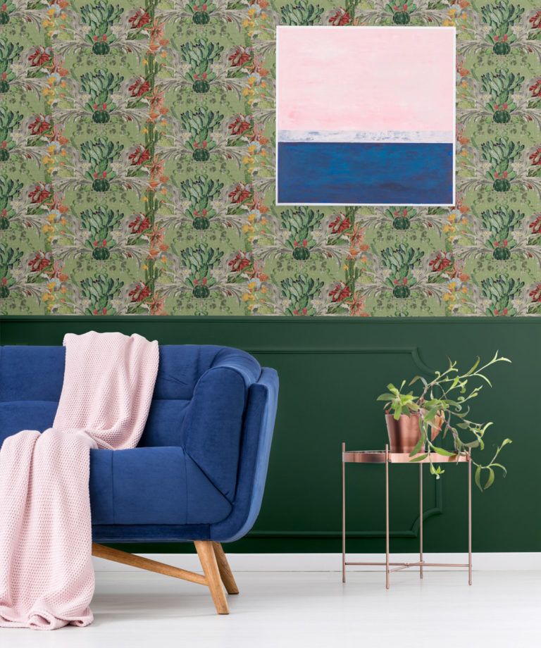 Cactus wallpaper Green - Designer Collection