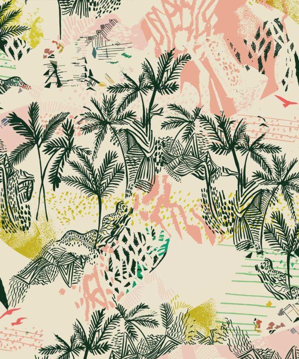 Queen Palm Wallpaper by Kitty McCall featuring palm trees