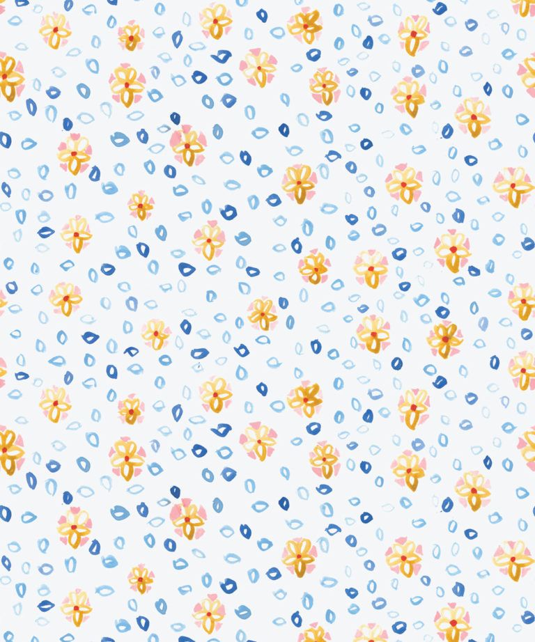 Al Hadiqa Wallpaper • Dainty Floral Design • Inky Flowery Pattern • Milton & King UK