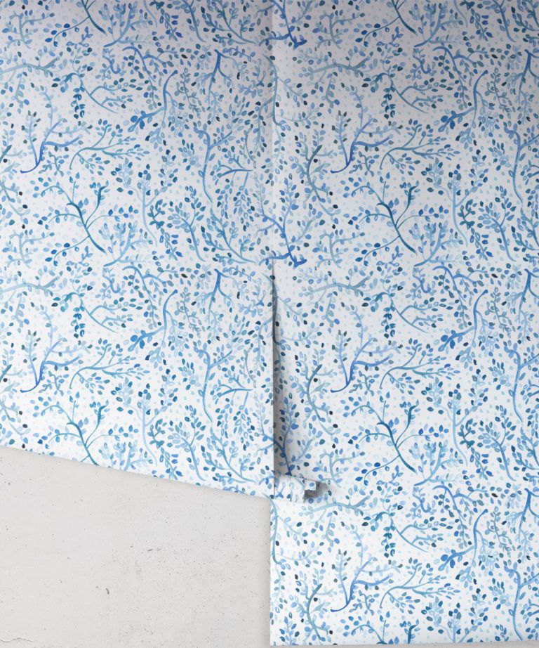 Wallpaper Rolls • Georgia MacMillan • Indigo Garden • Blue Botanical Wallpaper • Floral Decor• Milton & King UK