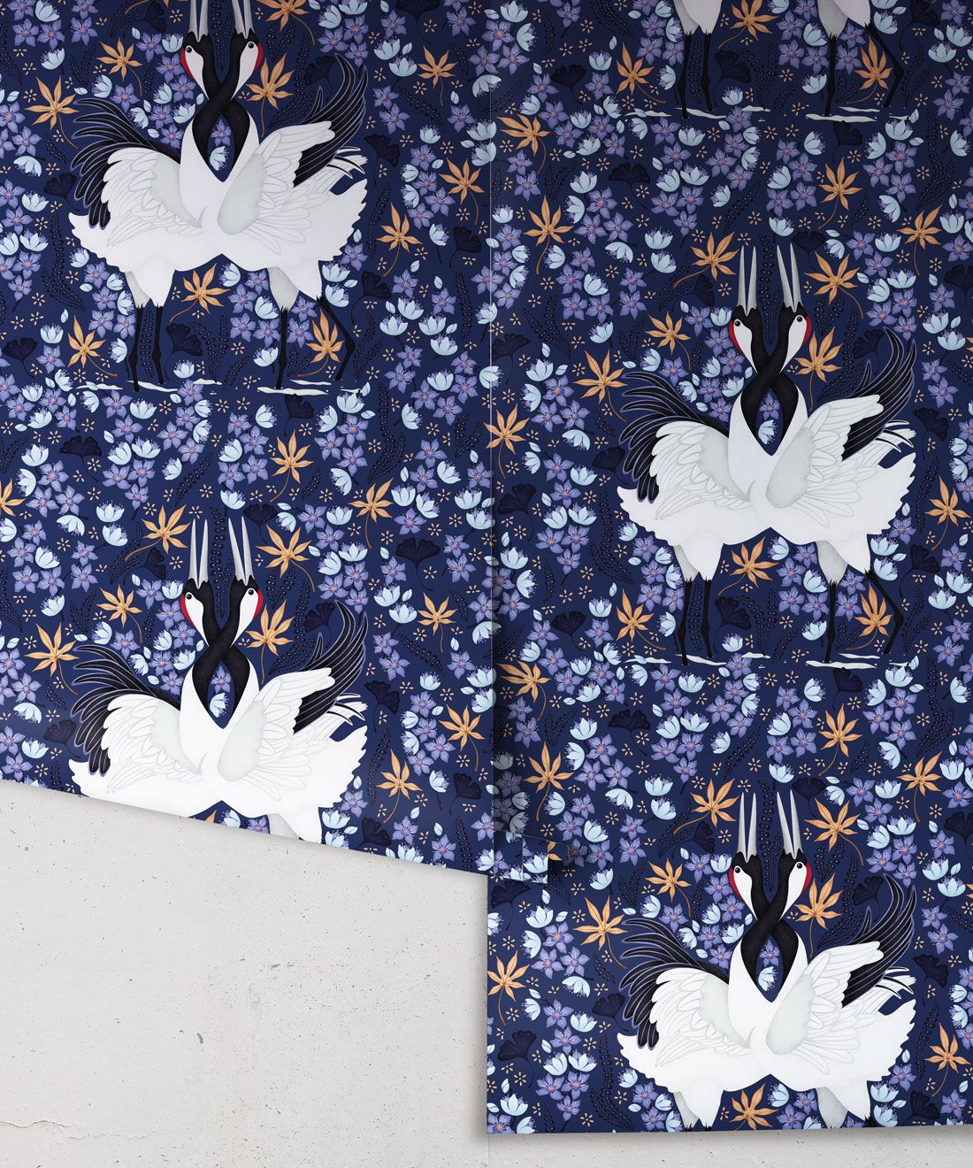 Japanese Cranes Wallpaper • Bird Wallpaper • Blue Wallpaper Drops
