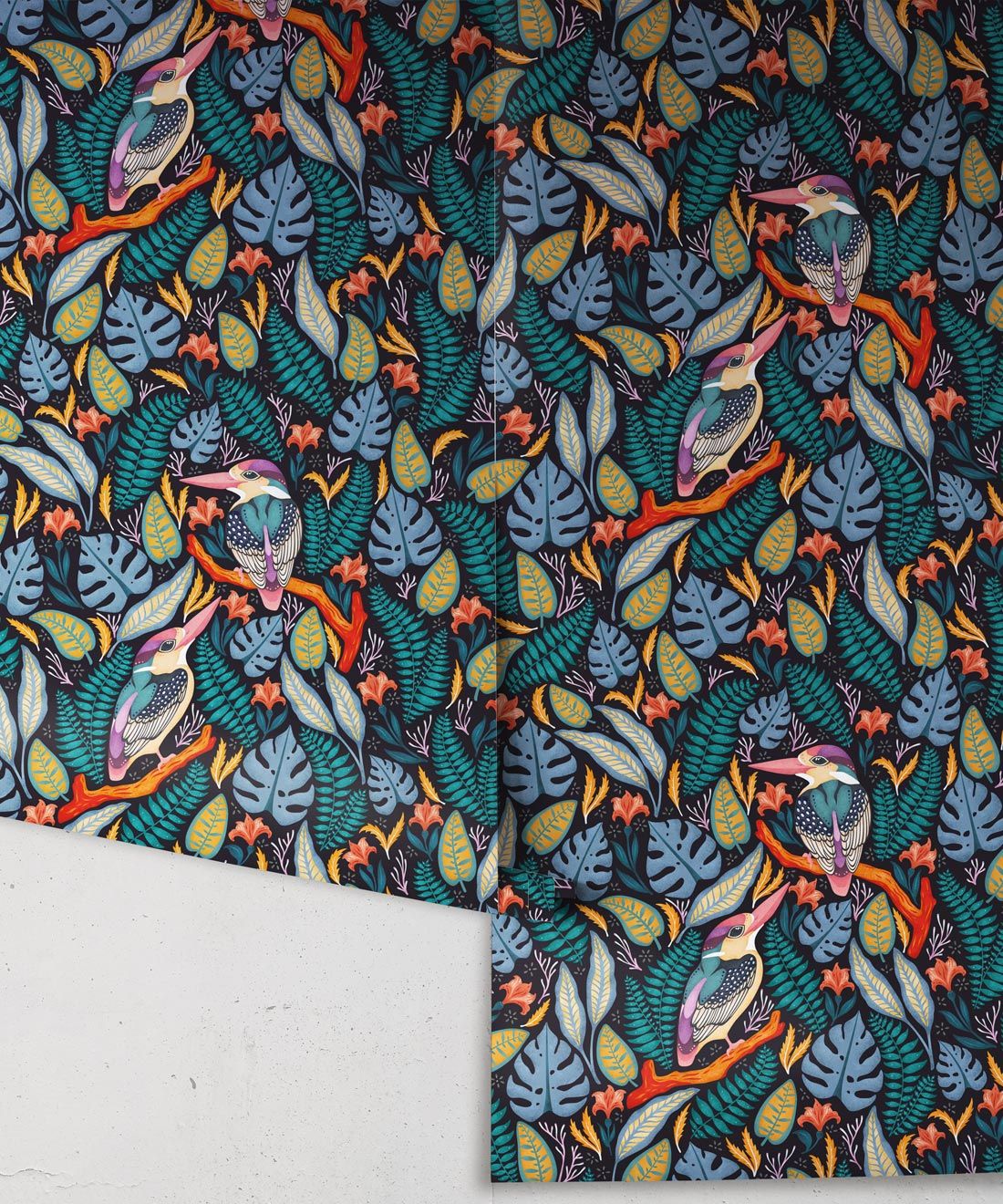 Kingfisher Wallpaper • Bird Wallpaper • Assorted Color Wallpaper Rolls