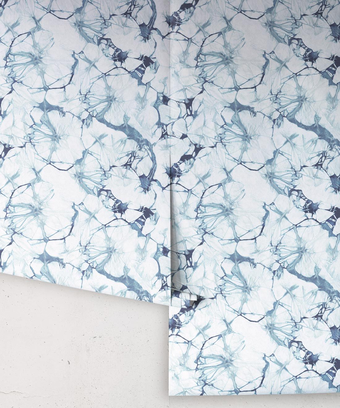Indigo Blue Poppy Wallpaper • Shibori